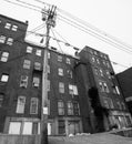 Old brick industrial building, Augusta, Maine, USA